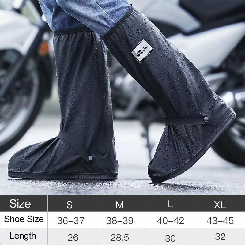 Rain Shoe Covers Waterproof Anti-Slip Rainproof Motorcycle Shoe Covers High Long Tube Waterproof Shoe Covers Non-Slip Thickened Outdoor Riding Sandproof Snowproof