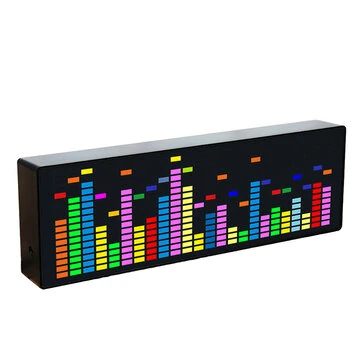 Dynamic LED Music Spectrum Clock Picking Lamp Voice Control Wire Control LED Music Spectrum Rhythm Display RGB Light Electronic Clock Voice Activated Car Audio Level Indicator VU Meter Atmosp