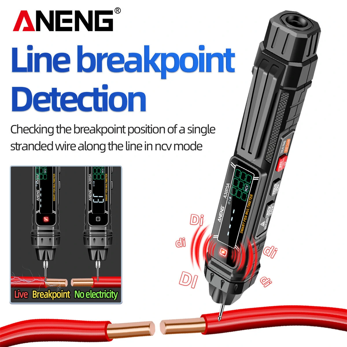 ANENG A3005A A3005APro 4000 Counts Professional Digital Multimeter Pen AC/DC Voltage Hertz Capacitance Resistance Diode Testing Auto Shutdown Essential Tool for Precision Electrical Measurements