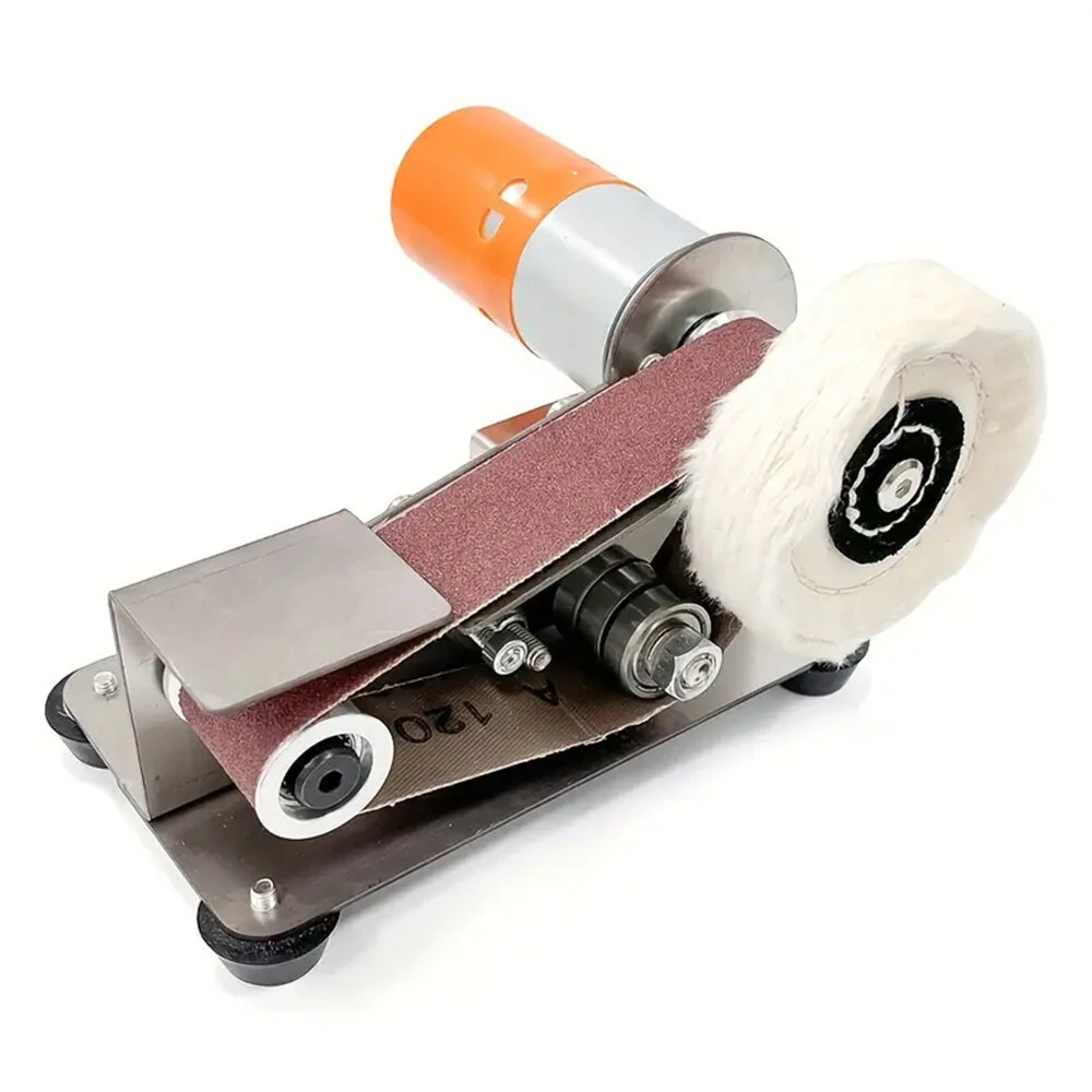 Electric Belt Sander Grinder Grinding Machine for Woodworking Mini Belt Sander and Knife Sharpener Dual Function Ideal for Woodworking Metal DIY Projects