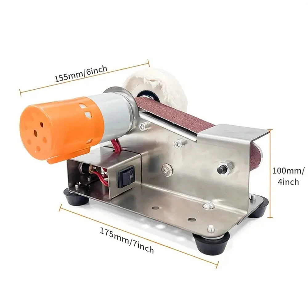 Electric Belt Sander Grinder Grinding Machine for Woodworking Mini Belt Sander and Knife Sharpener Dual Function Ideal for Woodworking Metal DIY Projects