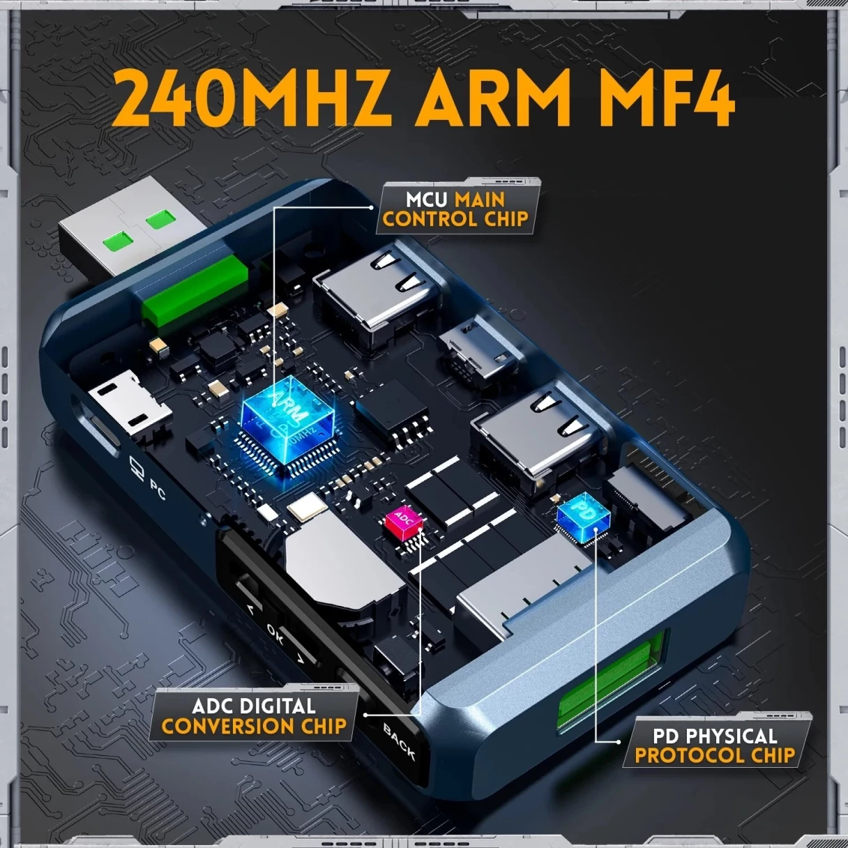 FNIRSI-FNB48P Ammeter Voltmeter USB Tester TYPE-C Fast Charge Detection Trigger Capacity Ripple Measurement with CNC Metal Shell