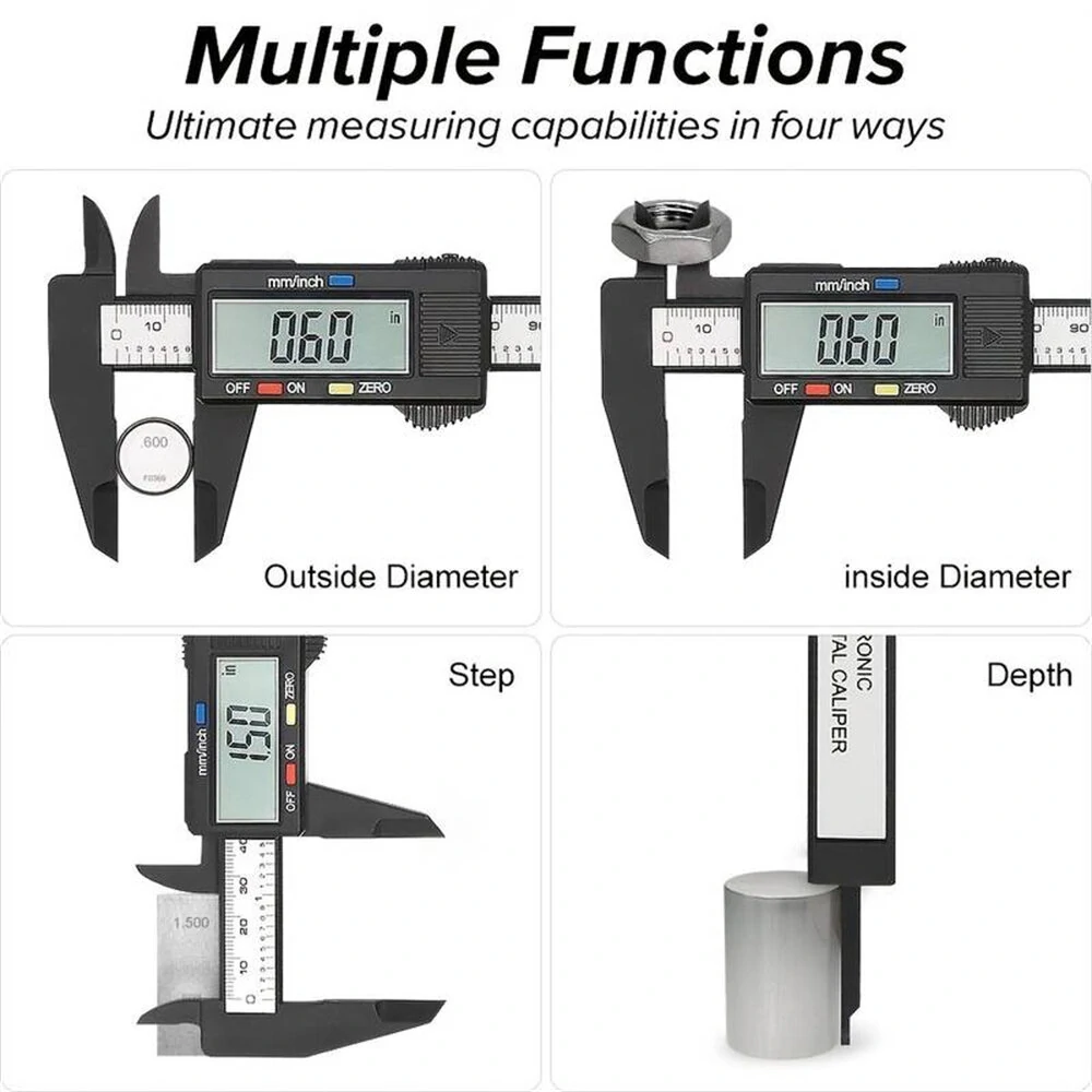 1PCS 150mm Electronic Digital Caliper Dial Vernier Caliper Gauge Micrometer Measuring Tool Digital Ruler Including Batteries