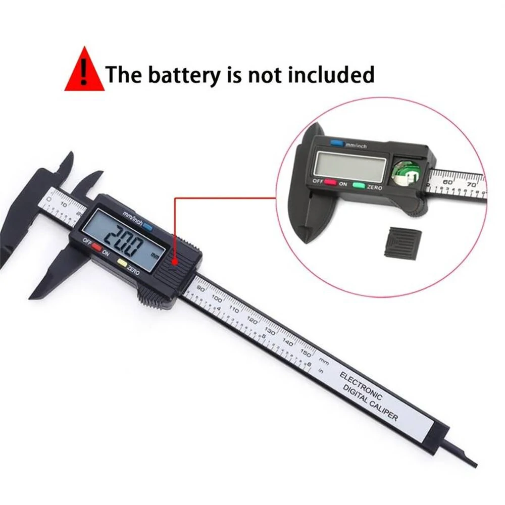 1PCS 150mm Electronic Digital Caliper Dial Vernier Caliper Gauge Micrometer Measuring Tool Digital Ruler Including Batteries