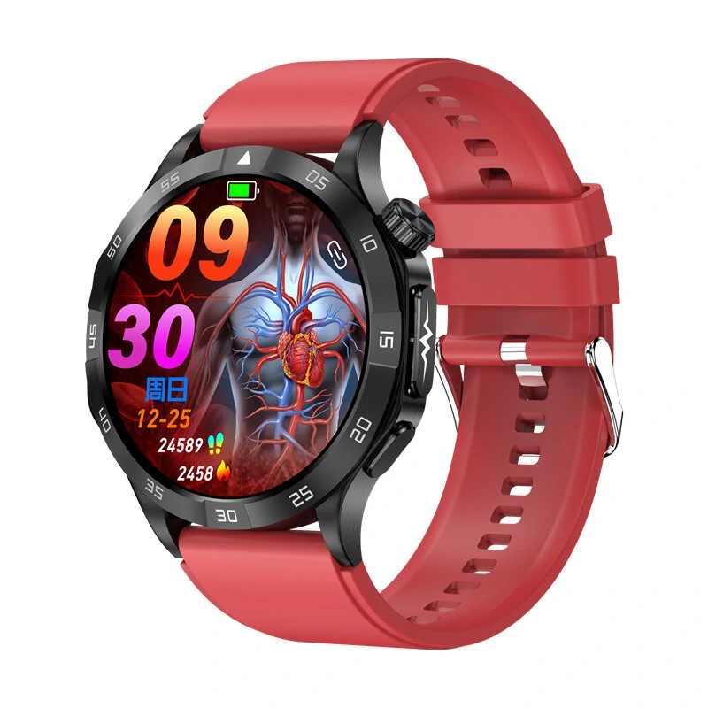 ET381 1.43inch AMOLED Display ECG Heart Rate Blood Glucose Blood Lipid Measurement bluetooth Call Blood Pressure Blood Oxygen Monitor Uric Acid SOS Emergency Call Sleep Monitoring Multi-sport Modes Music Playback IP67 Waterproof Smart Watch