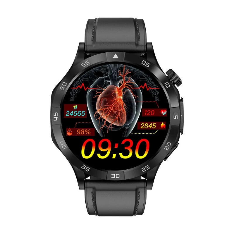 ET381 1.43inch AMOLED Display ECG Heart Rate Blood Glucose Blood Lipid Measurement bluetooth Call Blood Pressure Blood Oxygen Monitor Uric Acid SOS Emergency Call Sleep Monitoring Multi-sport Modes Music Playback IP67 Waterproof Smart Watch