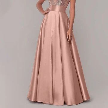 ZANZEA Stylish Women High Waist A-line Long Skirts Summer OL Work Skirt Jupe Female Solid Party Maxi Skirts Faldas Saia