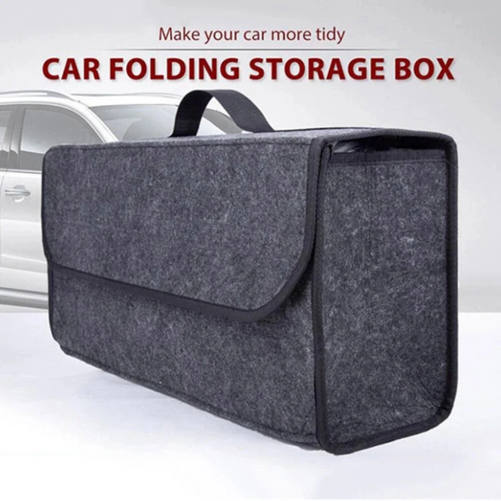 Car Trunk Organizer Storage Bag Anti Slip Compartment Boot Storage Organizer Tool  Storage Bag Trunk Organizer Soft Felt Storage Box