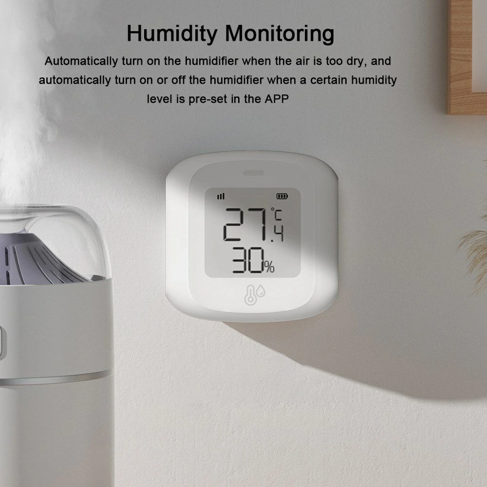 Tuya  WiFi Temperature Humidity Tester Digital Display Mobilephone APP Remotely Control Intelligent Linkage Hygrothermograph Smarthome Device