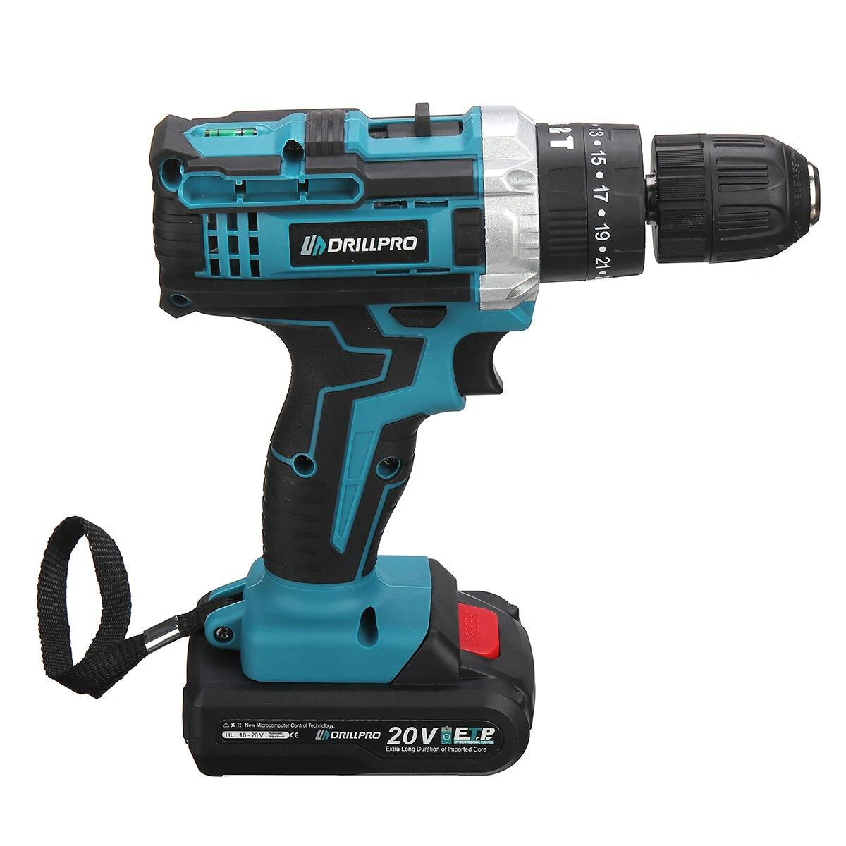 Drillpro 220V 20V 1450RPM 3 Gears 28N.m Power Drill Driver Electric Drill with Impact Function