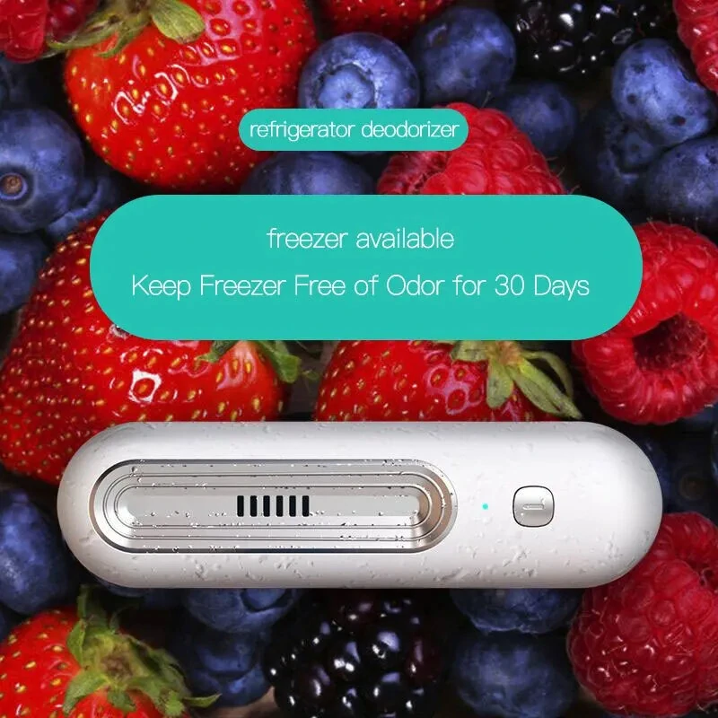 USB Rechargeable Fridge Deodorizer Multifunctional Ozone Machine Compact Air Purifier with Two Modes for Effective Odor Elimination Extend Food Freshness Lightweight Portable for Home Travel