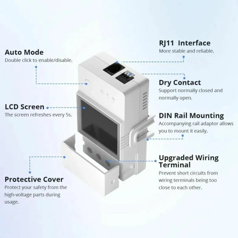 SONOFF TH Elite 16A/20A Wifi Smart Temperature and Humidity Monitoring Switch THS01 DS18b20 Sensor Smart Home Via eWelink Alexa