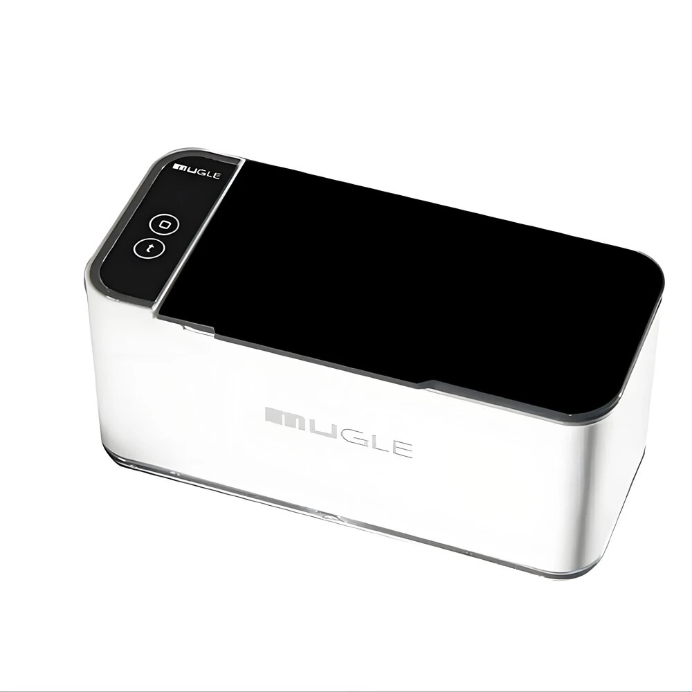 Mugle 40W Portable Jewelry Cleaner 46kHz U1trasonic Vibration Power with Touch Screen 4 Cleaning Times Setting and 304 Stainless Steel Tank for Glasses Watches