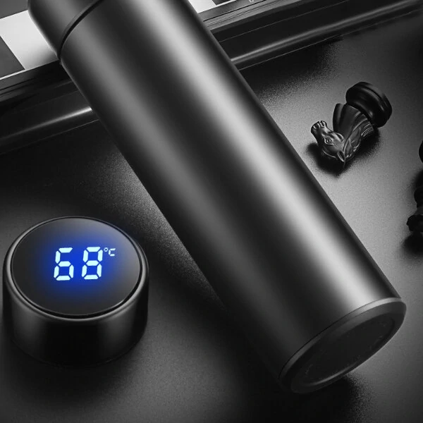 500ml Vacuum Thermos Keep Warm Keep Cold Water Bottle LCD Temperature Display Stainless Steel Double Wall Insulated Cup