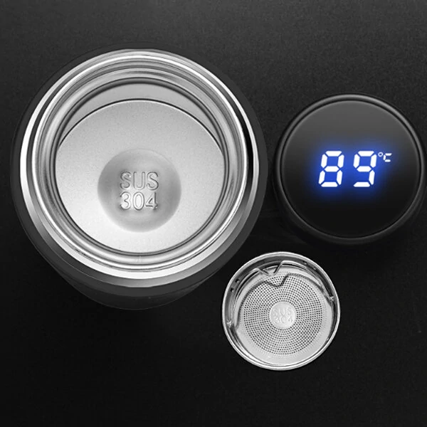 500ml Vacuum Thermos Keep Warm Keep Cold Water Bottle LCD Temperature Display Stainless Steel Double Wall Insulated Cup