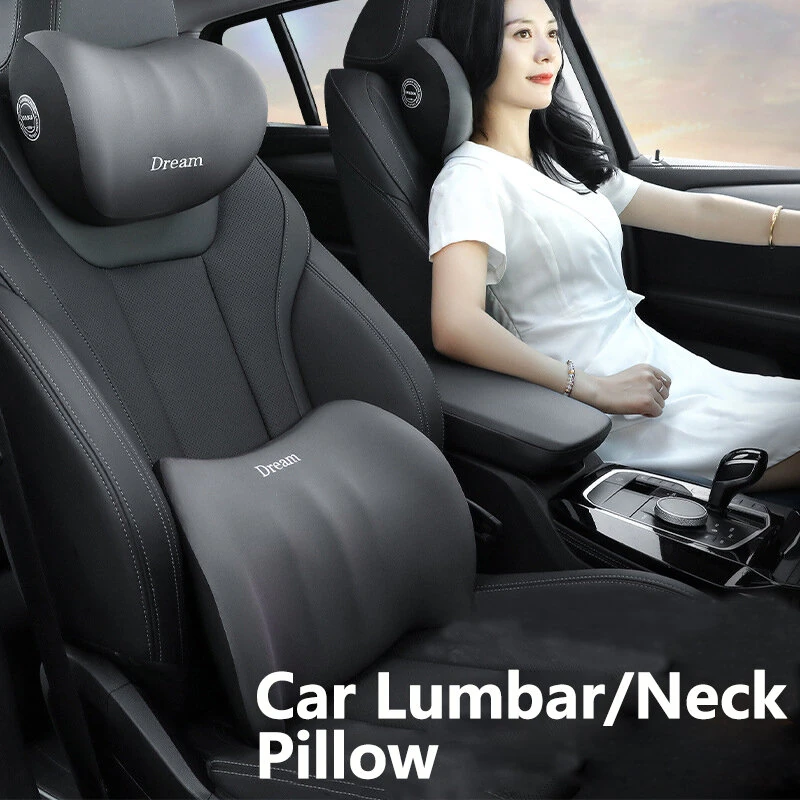 Car Headrest Cushion Car Headrest Neck Pillow Memory Foam High-End Waist Protection Car Pillow Cushion Set for Car Home Office