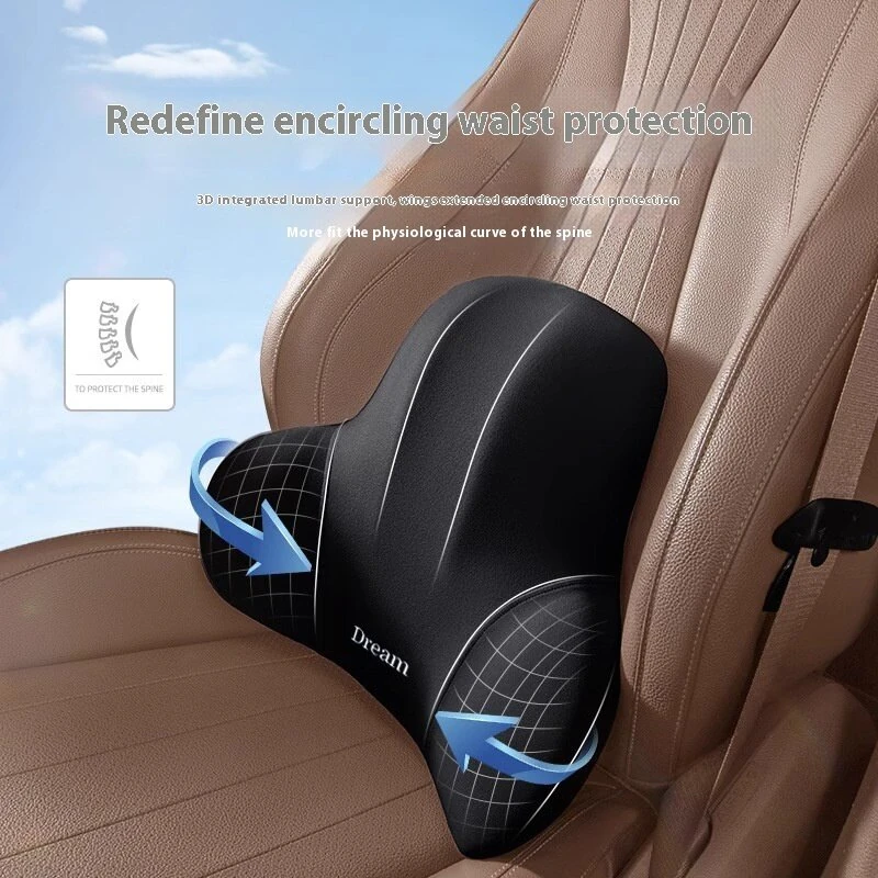 Car Headrest Cushion Car Headrest Neck Pillow Memory Foam High-End Waist Protection Car Pillow Cushion Set for Car Home Office