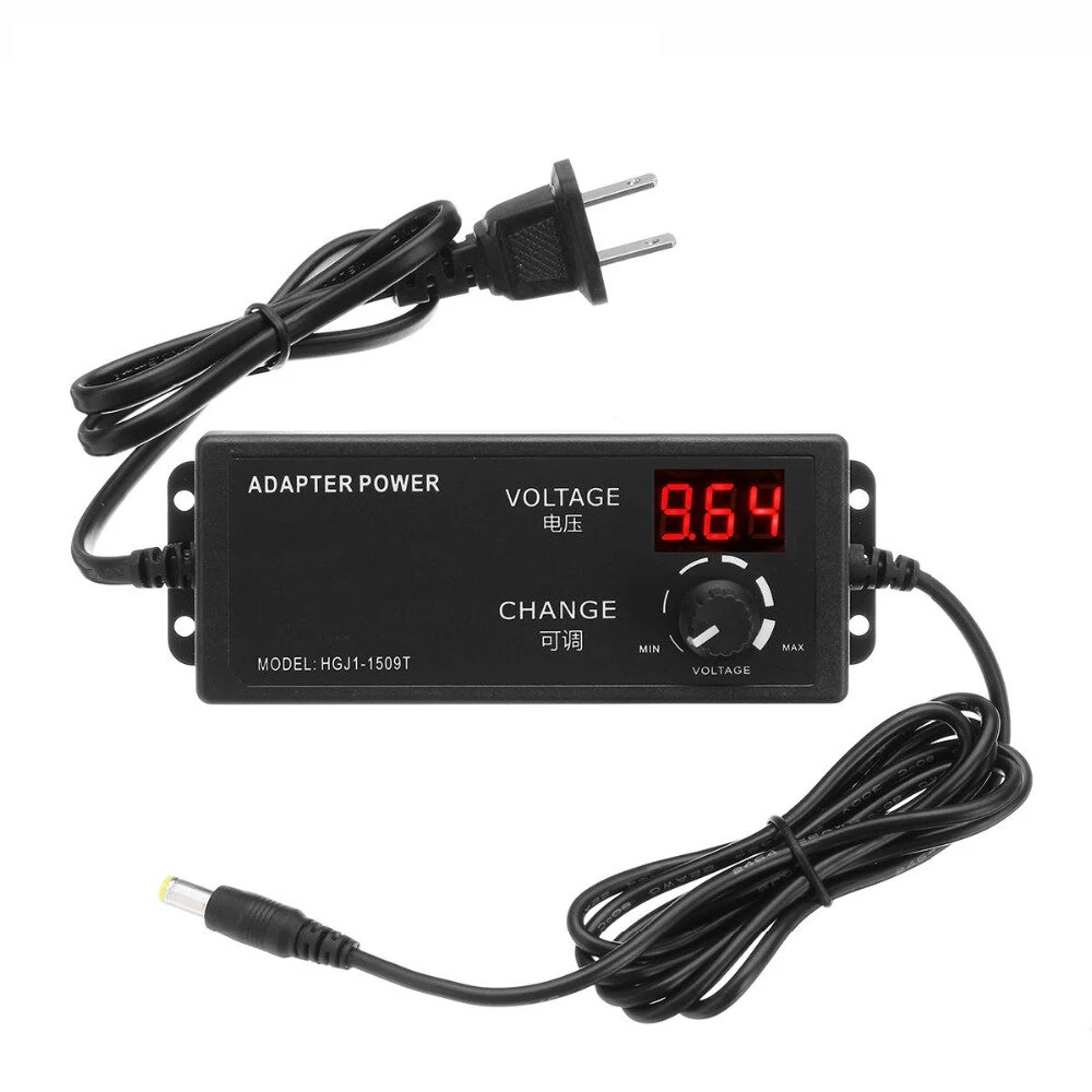 Excellway AC/DC Adjustable Power Adapter Supply 4-24V 2.5A 60W Speed Control Volt Display EU/US/AU/UK Plug