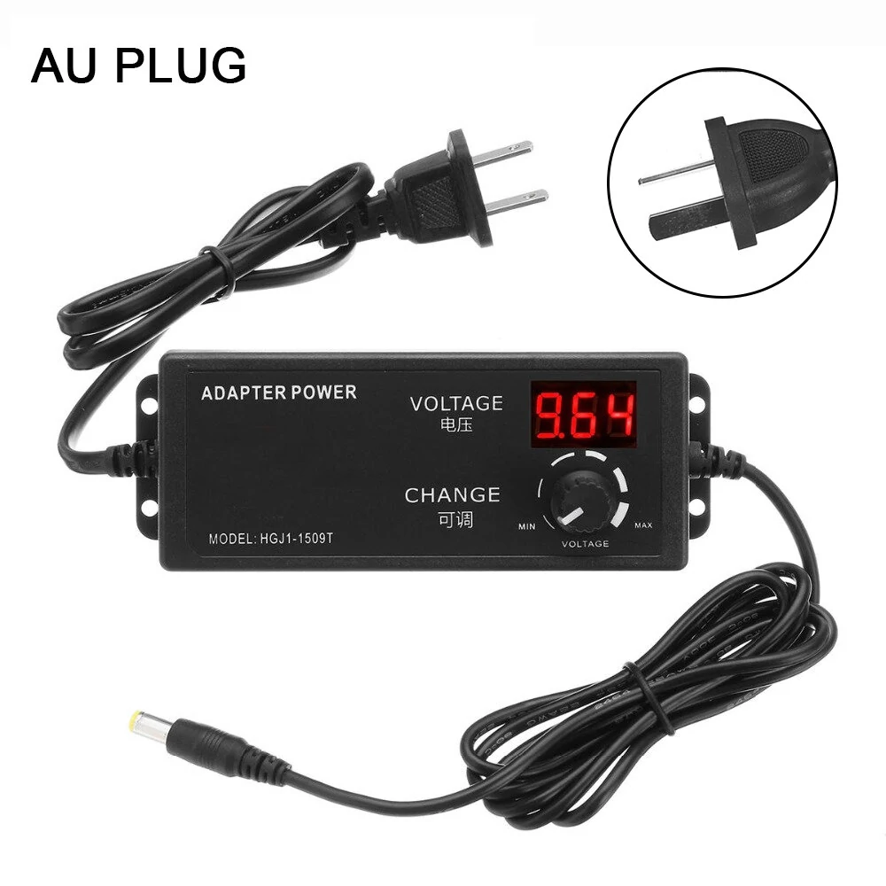 Excellway AC/DC Adjustable Power Adapter Supply 4-24V 2.5A 60W Speed Control Volt Display EU/US/AU/UK Plug