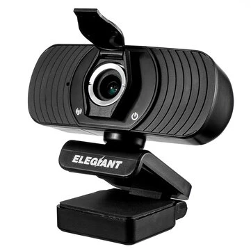 ELEGIANT EGC-C01 1080P HD Webcam with Privacy Cover Built-in Mic for Video Calls Conference Gaming USB Plug & Play for Windows for Mac OS Android