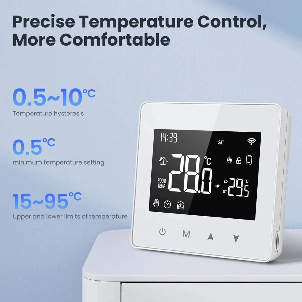 Tuya WiFi ZigBe Smart Thermostat Low Power Battery Water Gas Boiler Temperature Controller Work with Alexa Google Home