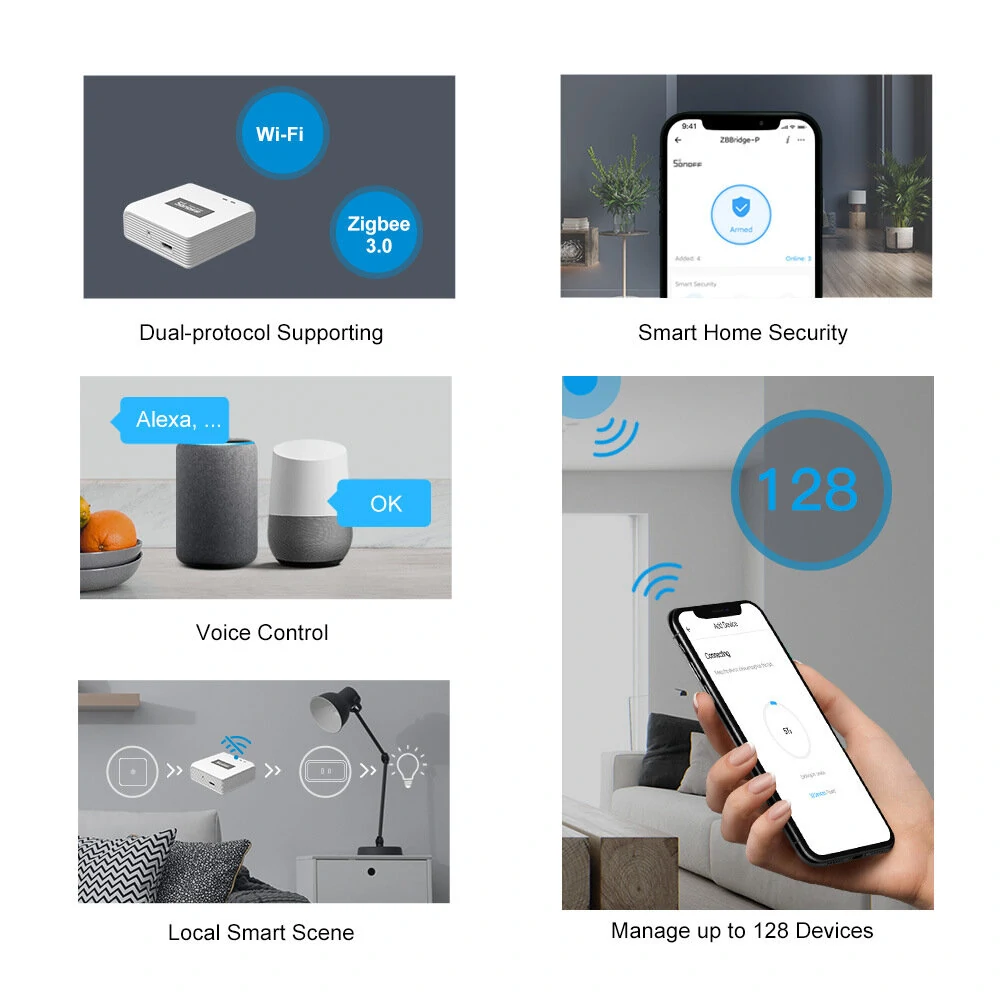 SONOFF ZB Bridge Pro Smart Home Zigbe 3.0 Bridge-P Remote Control ZigBe Wi-Fi Devices On APP Works With Alexa Hey Google