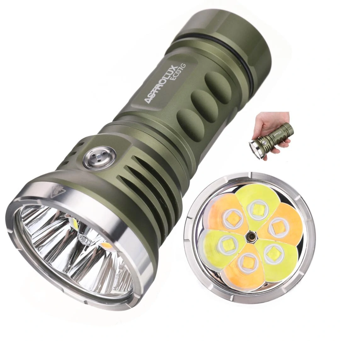 Astrolux® EC07G 13000LM 468M Powerful EDC Flashlight Green Shooting Light+6500K+3000K Color Adjustable Tactical LED Torch With Strong 32700 Rechargeable Battery Type-C Charge and Discharge Function