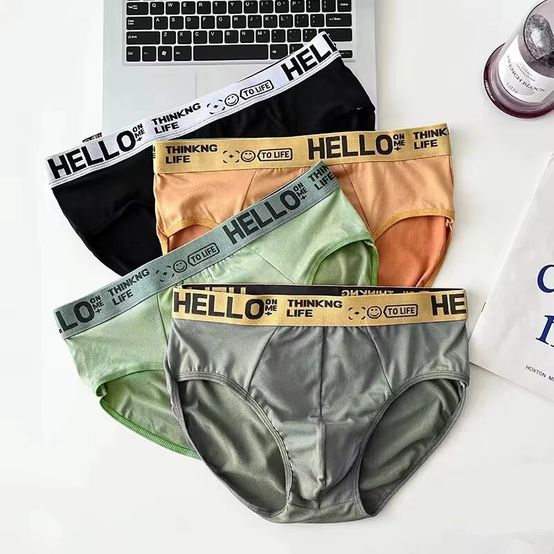 4Pcs/Lot Men's Underpants Comfy Soft Men Panties Sports Personality Briefs Breathable Large Size Panty Briefs for Men Underwears