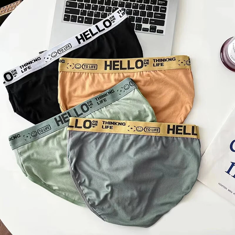 4Pcs/Lot Men's Underpants Comfy Soft Men Panties Sports Personality Briefs Breathable Large Size Panty Briefs for Men Underwears