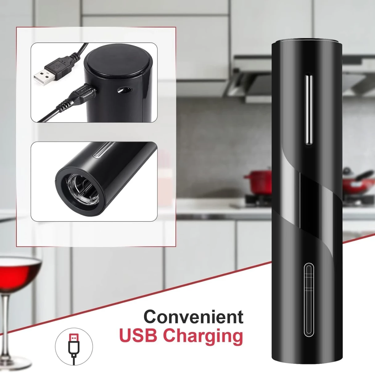 Automatic Electric Wine Openers USB Rechargeable Bottle Openers Corkscrew Wine Cap Opener