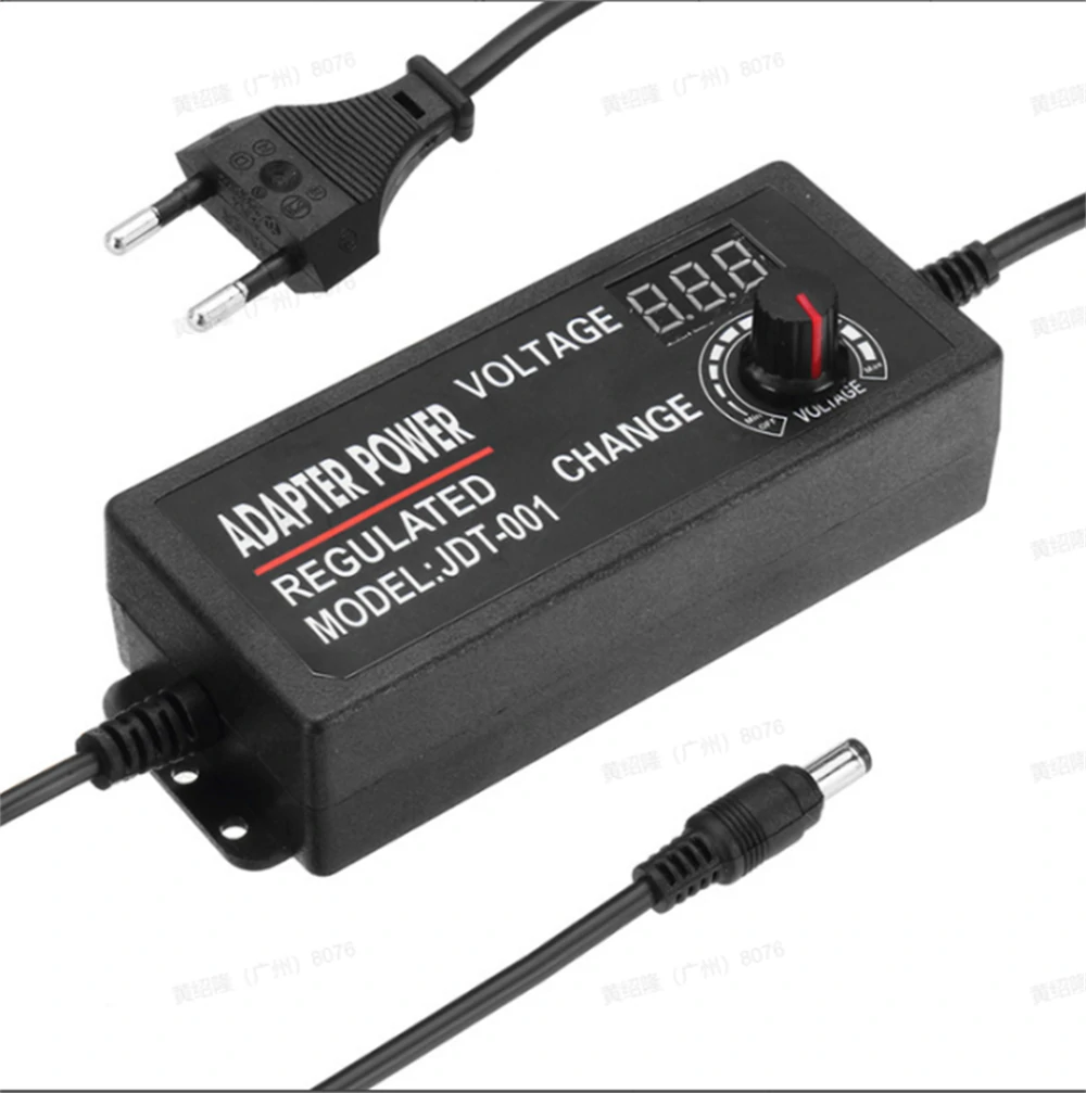 Universal AC to DC Adapter 48W Adjustable Voltage 3-24V 2A with LCD Display 14 Tips Polarity Converter Best for Household Electronics Top Rated Power Supply