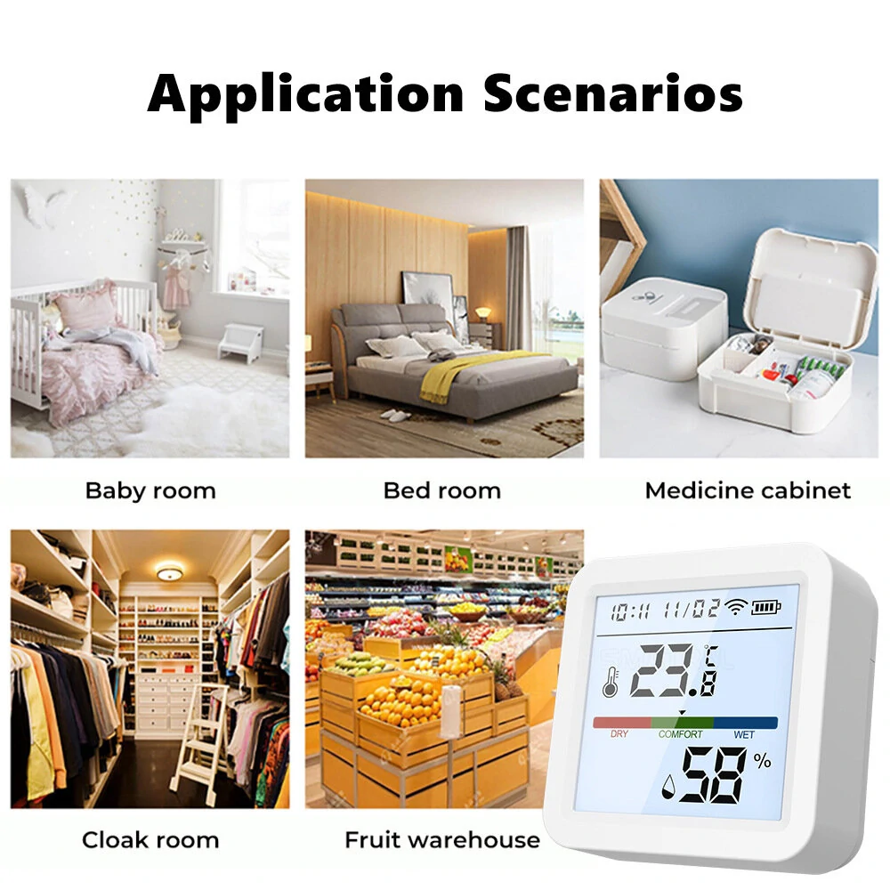 Tuya WiFi/Zigbee Smart Home Temperature Humidity Sensor with Backlight Hygrometer Thermometer Monitoring Sensor Support Alexa Google Home APP Control