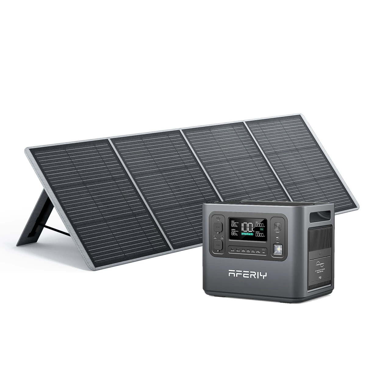 [EU Direct] Aferiy P210 2400W 2048Wh Portable Power Station +1* S200A1 200W Solar Panel, LiFePO4 Battery Deep Cycles UPS Pure Sine Wave Camping RV Home Emergency Portable Solar Generator Backup Power