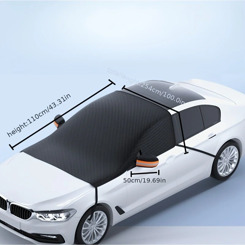 Universal Car Front Windshield Windscreen Half Cover All Season Sun Protection Cover Dustproof Snowproof Frostproof