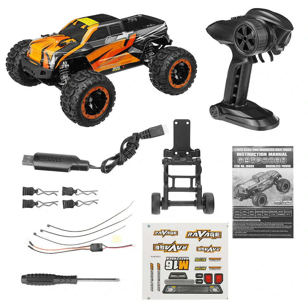 HBX 16889A Pro 1/16 2.4G 4WD Brushless High Speed RC Car Vehicle Models Full Propotional