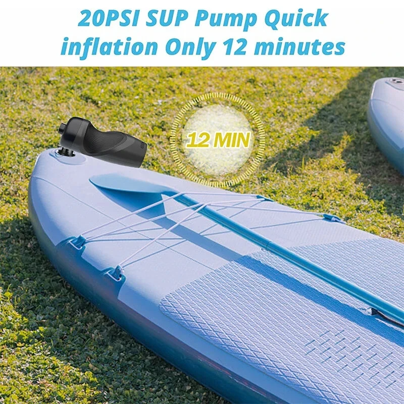 20PSI Portable Multifunctional Outdoor Cordless Inflator Paddle Board Air Pump Vacuum Pump Portable Outdoor Electric Inflation Pump  Air Inflator for Stand Up Paddle Board Plate Boat