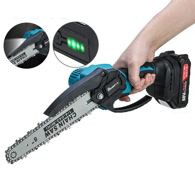 2000W 18V 20000rpm 8 Inch Electric Chain Saw Cordless Wood Cutting Tool Chainsaw Brush Motor with/without Battery