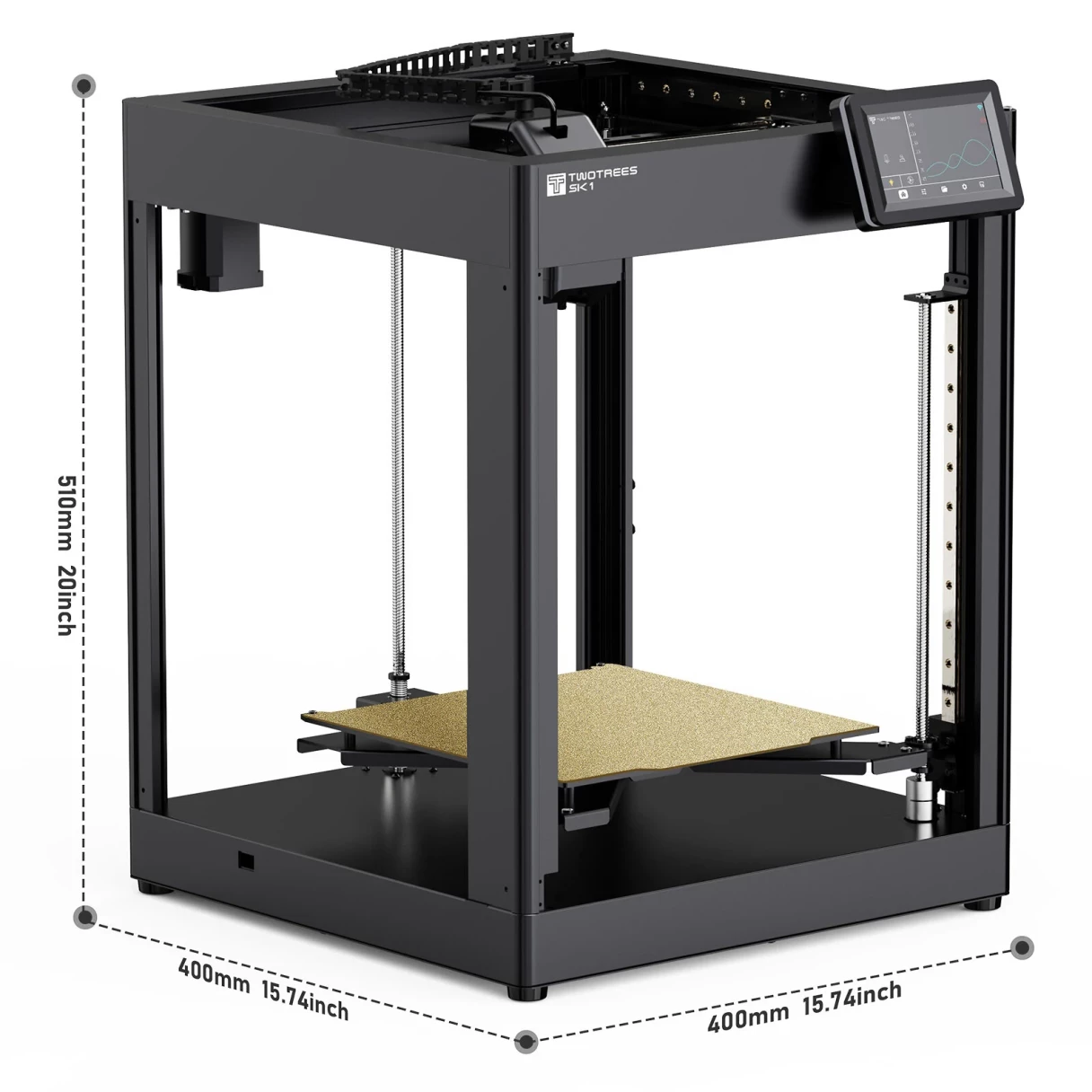 Twotrees SK1 High Speed 3D Printer High-speed 700mm/s Printing Direct Extrusion CoreXY FDM 3D Printer Kit with With WIFI Function Klipper Automatic Leveling Touch Color Screen