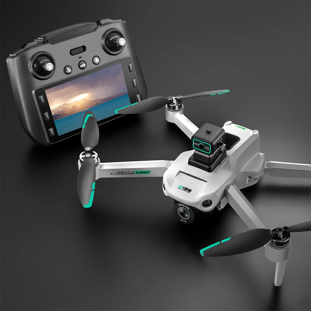 YLR/C S159 GPS 5G WiFi FPV with 5.9inch LCD Screen Controller 720P HD Dual Camera Servo Gimbal 360° Obstacle Avoidance Brushless Foldable RC Drone Quadcopter RTF