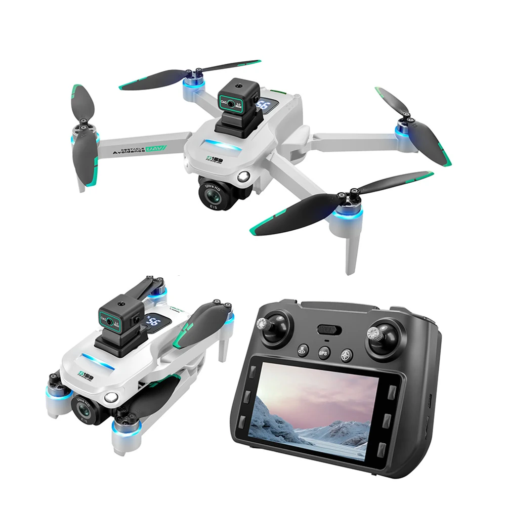 YLR/C S159 GPS 5G WiFi FPV with 5.9inch LCD Screen Controller 720P HD Dual Camera Servo Gimbal 360° Obstacle Avoidance Brushless Foldable RC Drone Quadcopter RTF