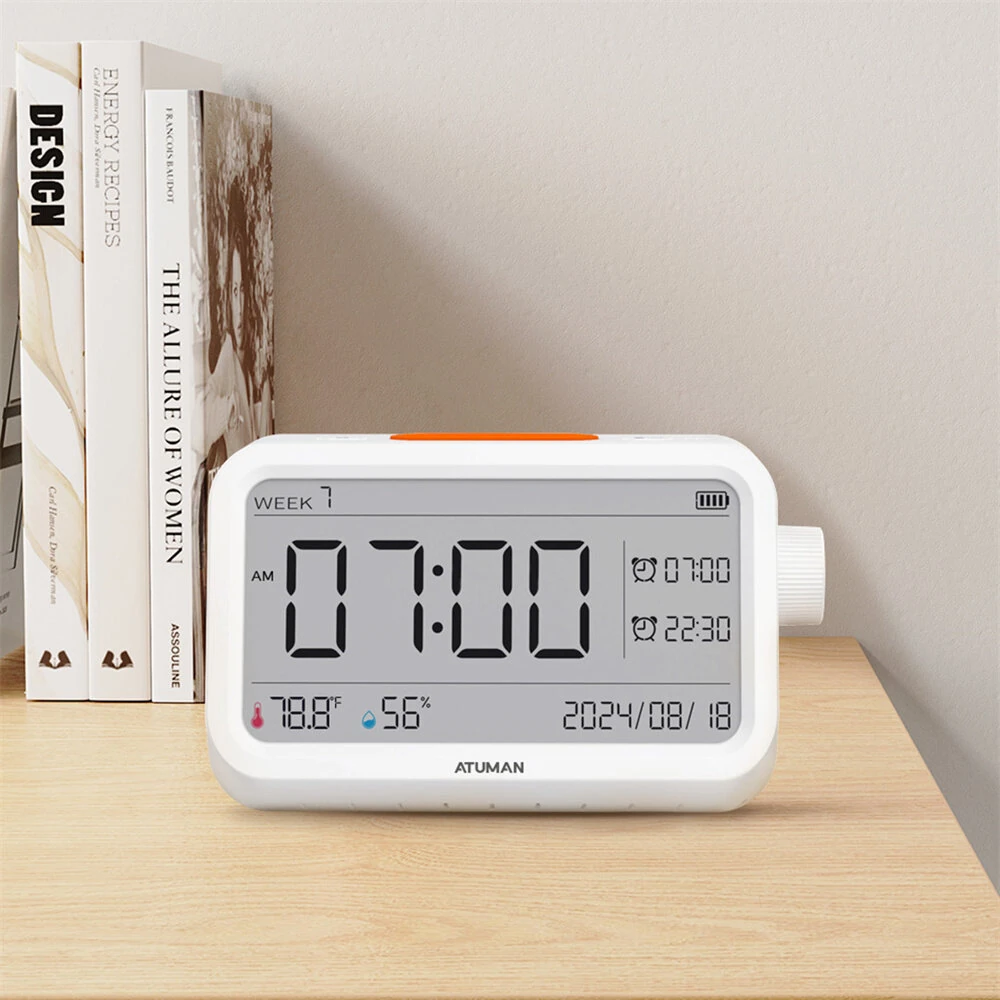 NEW Atuman MT2 3in1 Multifunctional Hygrometer Alarm Clock Timer -9.9°C~60°C LCD Display Temperature Humidity Monitor Accurate Environmental Monitoring