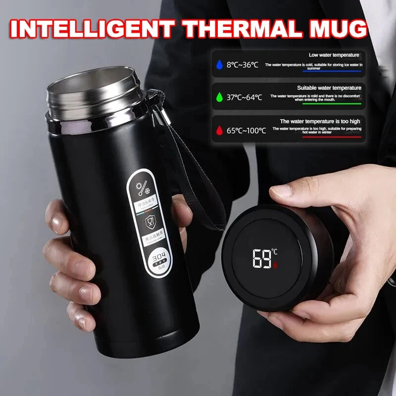 1000ML Smart LED Temperature Display Thermos Bottle Stainless Steel Portable Insulated Cup SUS304 Tea Water Bottle Vacuum Flask Cups