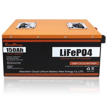 [EU Direct] Cloudenergy 24V 150Ah LiFePO4 Battery 3840Wh 2560W Built-in 100A BMS 6000+ cycles 10 Years Service Life with Class A LiFePO4 Cells Perfect for Motorhome, Camper, Energy Storage, V