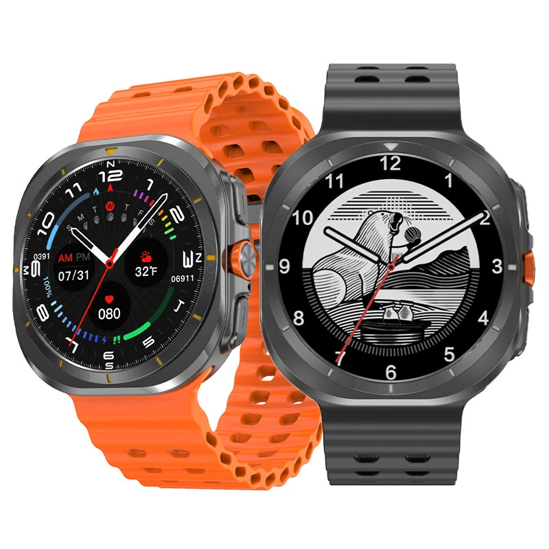 DT NO.I DT Watch Ultra 1.5inch HD Screen Built-in 4GB Memory 1000+ Songs ChatGPT/Recorder/NFC/Compass bluetooth Call Heart Rate Blood Oxygen Monitor Sleep Monitoring Multi-sport Modes Music Playback IP68 Waterproof Smart Watch