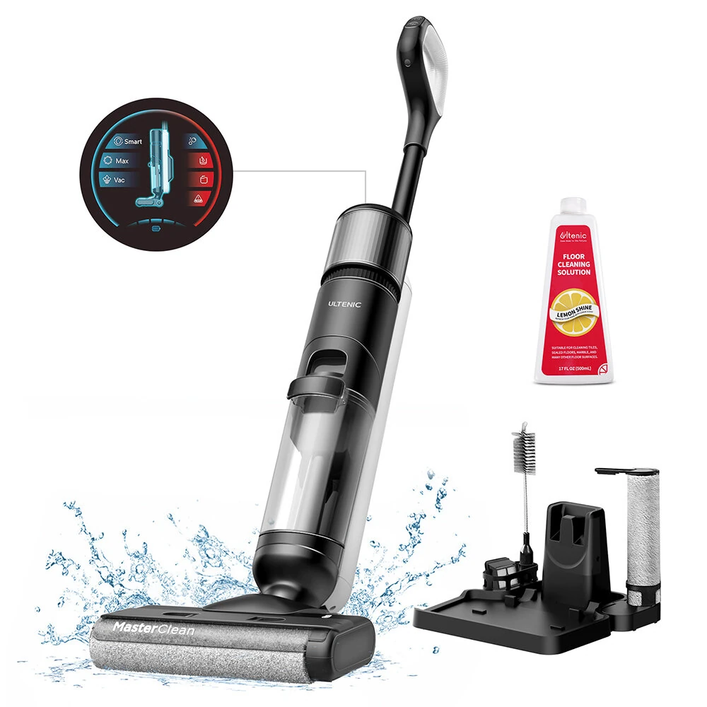 [EU Direct] Ultenic AC1 Elite Cordless Vacuum And Mop with Self-Cleaning, Up to 50min Runtime, Smart Dirt Detection, 3 Cleaning Mode, LCD Display, Dual Tank, Self-propelled, Great for Hard Floors and Sticky Messes