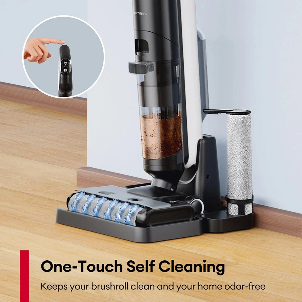 [EU Direct] Ultenic AC1 Elite Cordless Vacuum And Mop with Self-Cleaning, Up to 50min Runtime, Smart Dirt Detection, 3 Cleaning Mode, LCD Display, Dual Tank, Self-propelled, Great for Hard Floors and Sticky Messes