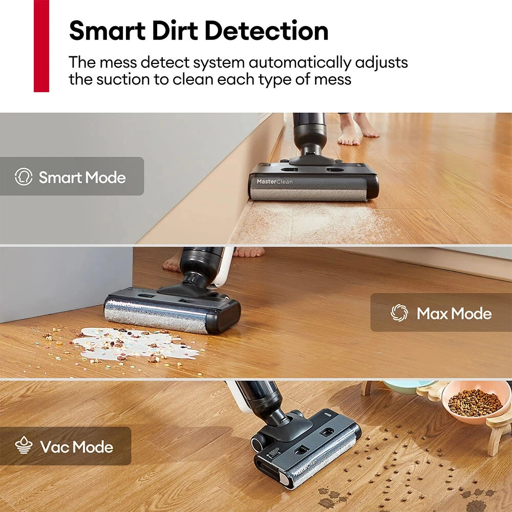 [EU Direct] Ultenic AC1 Elite Cordless Vacuum And Mop with Self-Cleaning, Up to 50min Runtime, Smart Dirt Detection, 3 Cleaning Mode, LCD Display, Dual Tank, Self-propelled, Great for Hard Floors and Sticky Messes