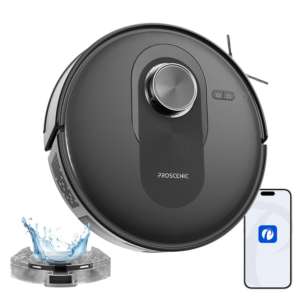 [EU Direct] Proscenic Q8 Robot Vacuum and Mop Combo, 4200 Pa Suction, LiDAR Navigation, 200min Runtime, Automatic Self-Charging, APP Control, 350ml Dustbin, 250ml Water Tank, for Indoor Floor, Pet Hair, Carpet