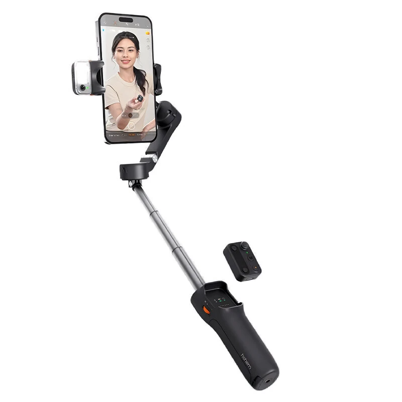 Hohem iSteady V3 Smartphone Stabilizer AI Face Tracking 3-Axis Phone Gimbal Three-Color Filling Light Built-in Tripod Portable Folding Videographer with Detachable Remote Control