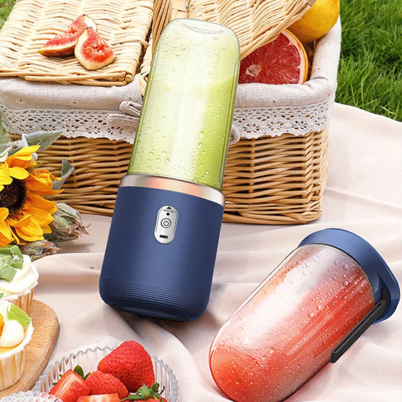 Portable USB Smoothie Blender Cup With 6 Blades 400ml Wireless Mini Charging Fruit Juicer And Food Blender With Ice Crushing Cup